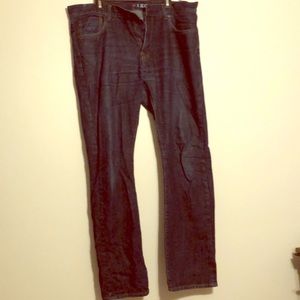 Dark Wash Denim Jeans Straight Fit